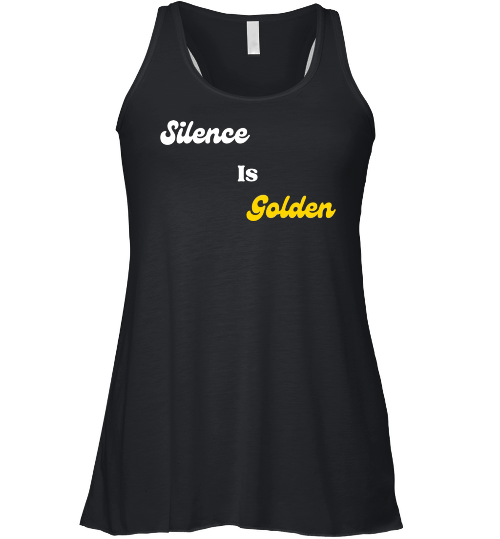 Silence Is Golden White Women's Flowy Tank Top