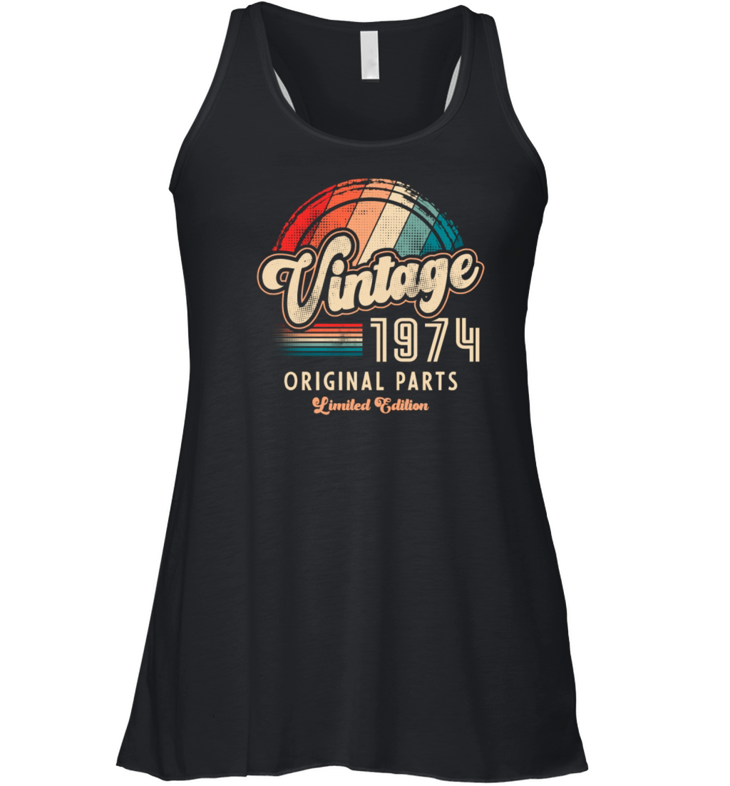 Vintage 1974 Birthday Retro Women's Flowy Tank Top