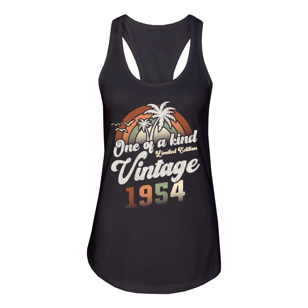 Vintage 1954 Birthday Palm Trees Women's Racerback Tank