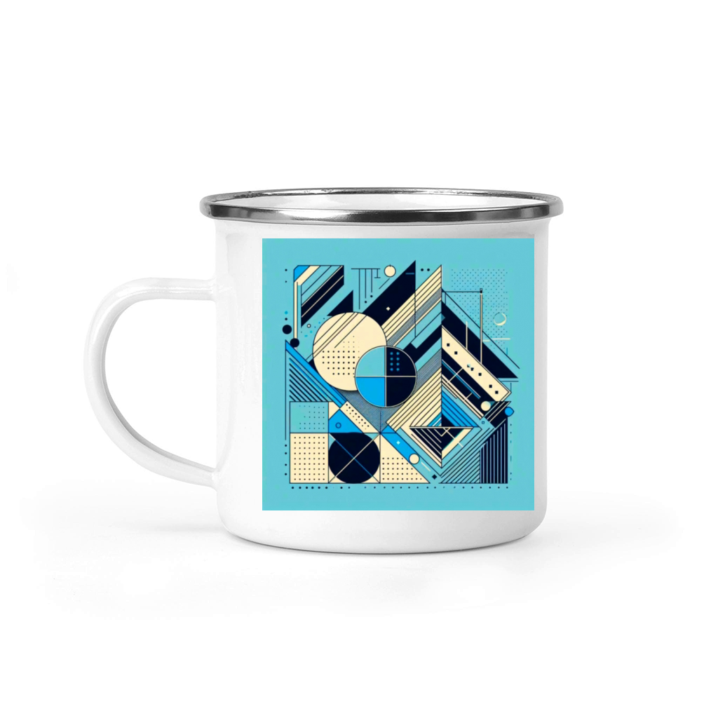 Minimalist Geometric Shapes Retro Style Camping Mug