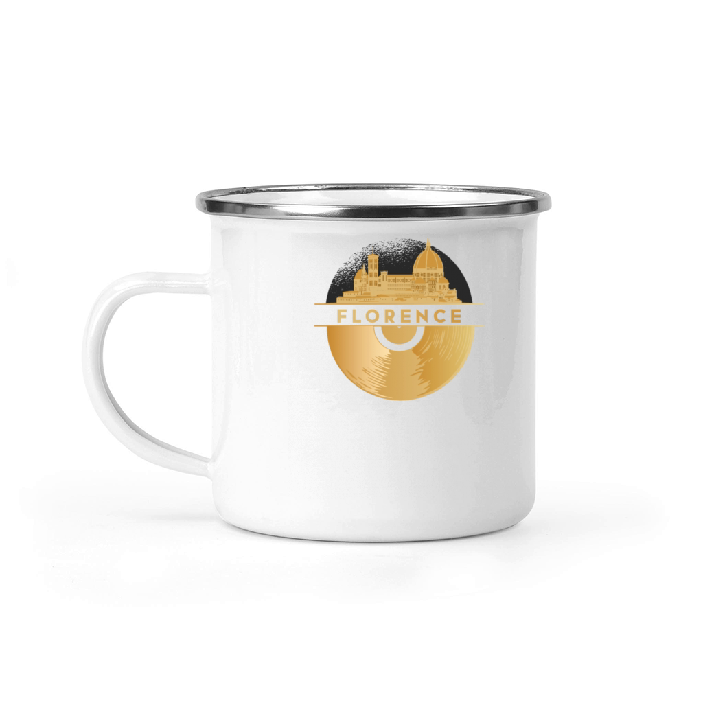 Vinyl-Record-Player Disco-Music Skyline-Florence Camping Mug