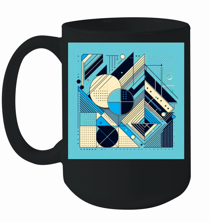 Minimalist Geometric Shapes Retro Style Ceramic Mug