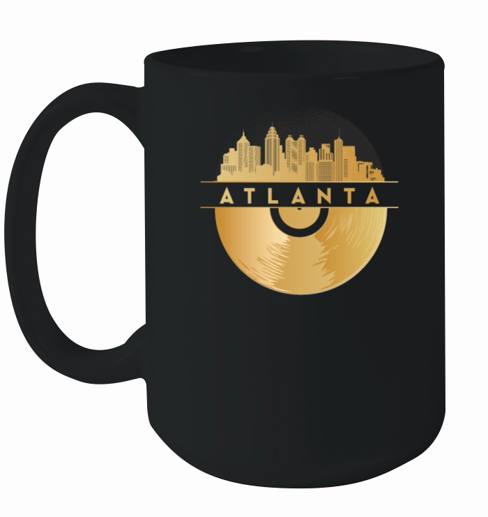 Vinyl-Record-Player Disco-Music Skyline-Atlanta Ceramic Mug