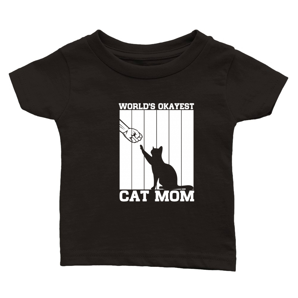 Worlds okayest cat mom 02 Classic Baby Crewneck T-shirt