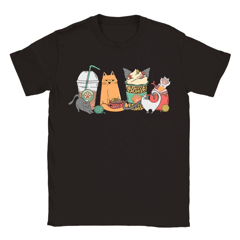 Cat Coffee Classic Kids Crewneck T-shirt