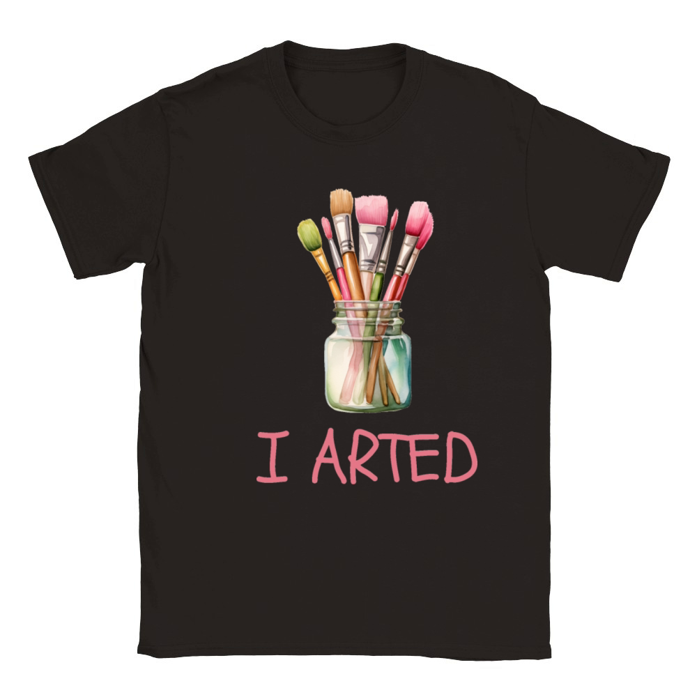 I Arted - Funny Artist Pun Classic Kids Crewneck T-shirt