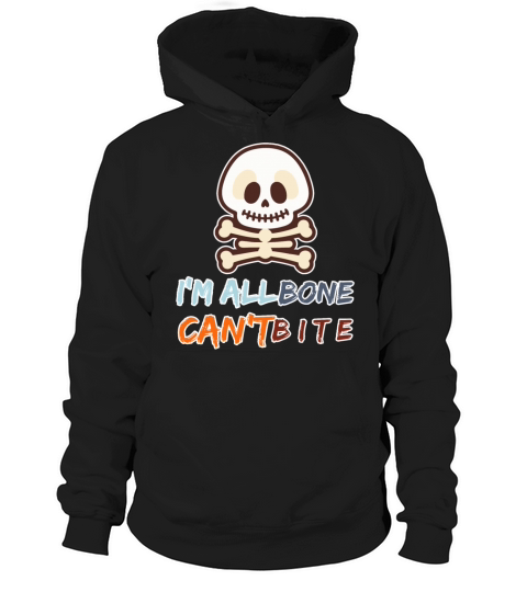 Cute Skeleton Cartoon with Funny Halloween Quote Hoodie Unisex