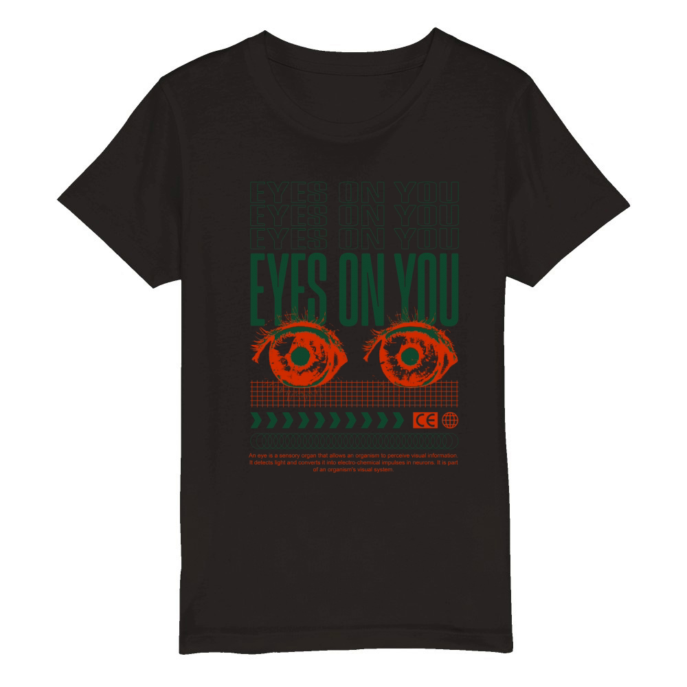 Eyes On You Organic Kids Crewneck T-shirt