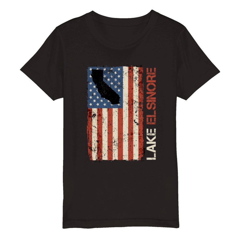 LAKE ELSINORE CALIFORNIA USA Golden State Lakes Organic Kids Crewneck T-shirt