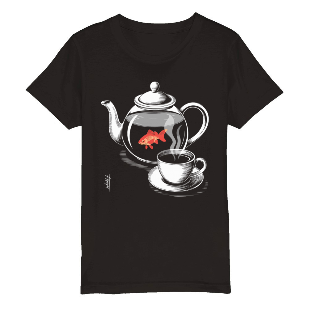 Twin Peaks A Fish In The Percolator Vintage Coffee Organic Kids Crewneck T-shirt