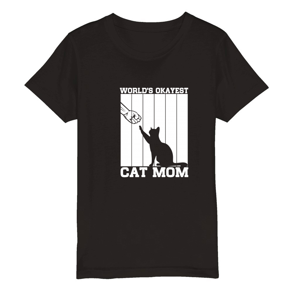 Worlds okayest cat mom 02 Organic Kids Crewneck T-shirt
