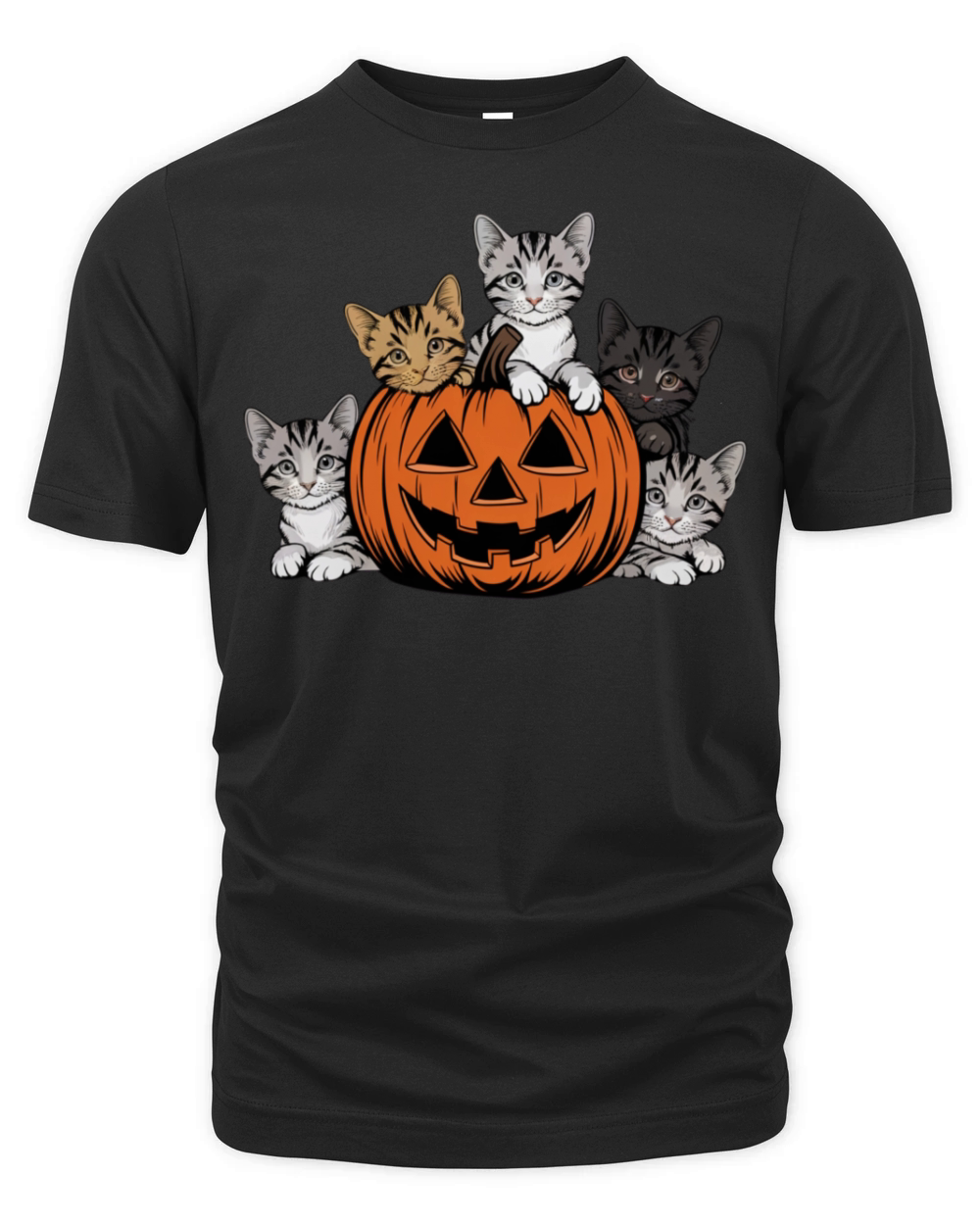 Vintage 90s Cat Halloween Retro Spooky Season Organic Unisex T-shirt