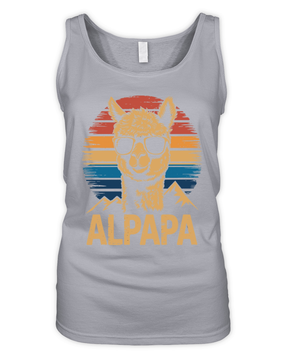 Retro Alpapa Alpaca Dad with Cool Sunglasses Organic Women's Tank Top