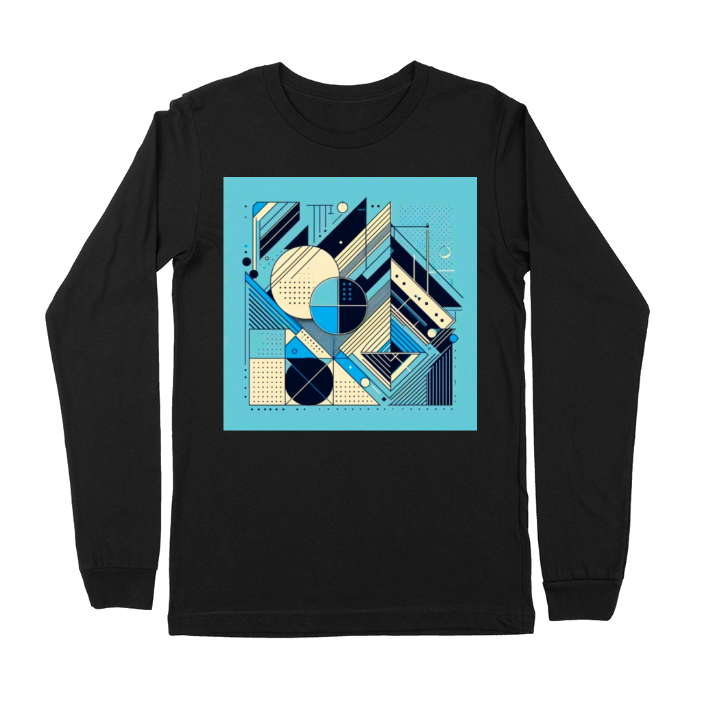 Minimalist Geometric Shapes Retro Style Premium Long Sleeve