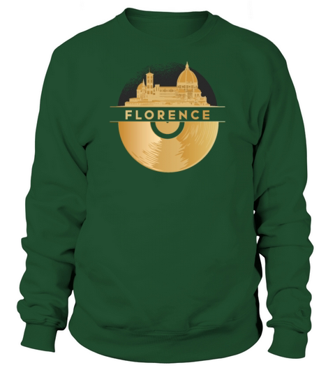 Vinyl-Record-Player Disco-Music Skyline-Florence Sweatshirt Unisex
