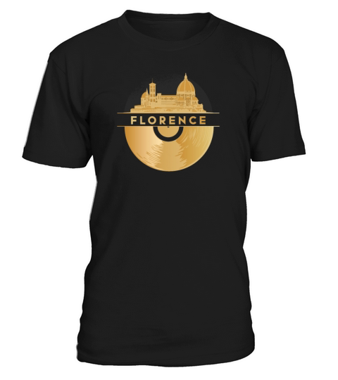 Vinyl-Record-Player Disco-Music Skyline-Florence T-Shirt Unisex