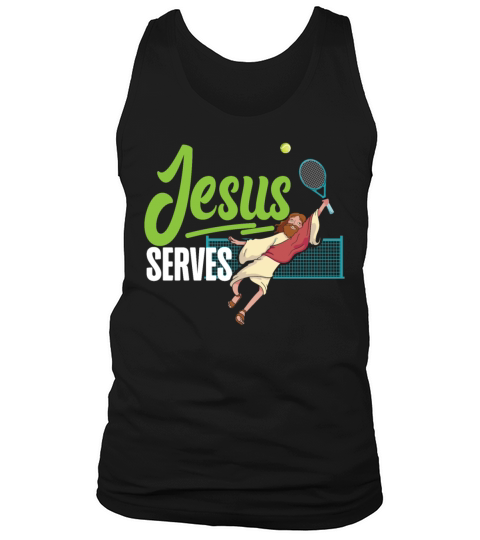 Funny Tennis Player Racket Jesus Tank Top Unisex