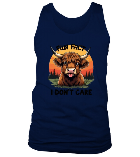 Vintage Retro Highland Cow - Fun Fact Humor Tank Top Unisex