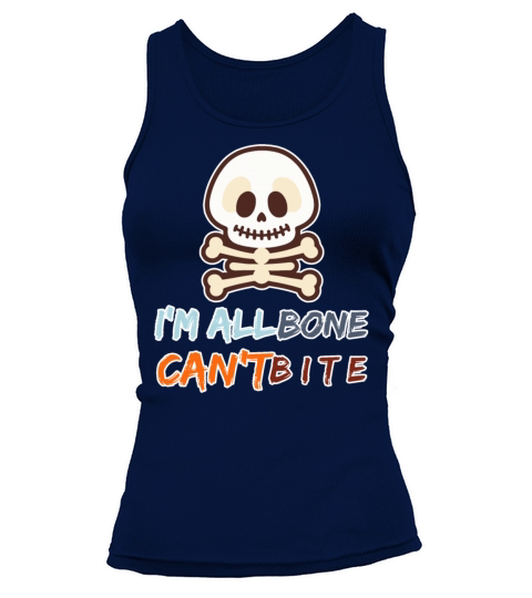 Cute Skeleton Cartoon with Funny Halloween Quote Tank top Woman