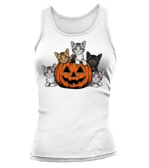 Vintage 90s Cat Halloween Retro Spooky Season Tank top Woman