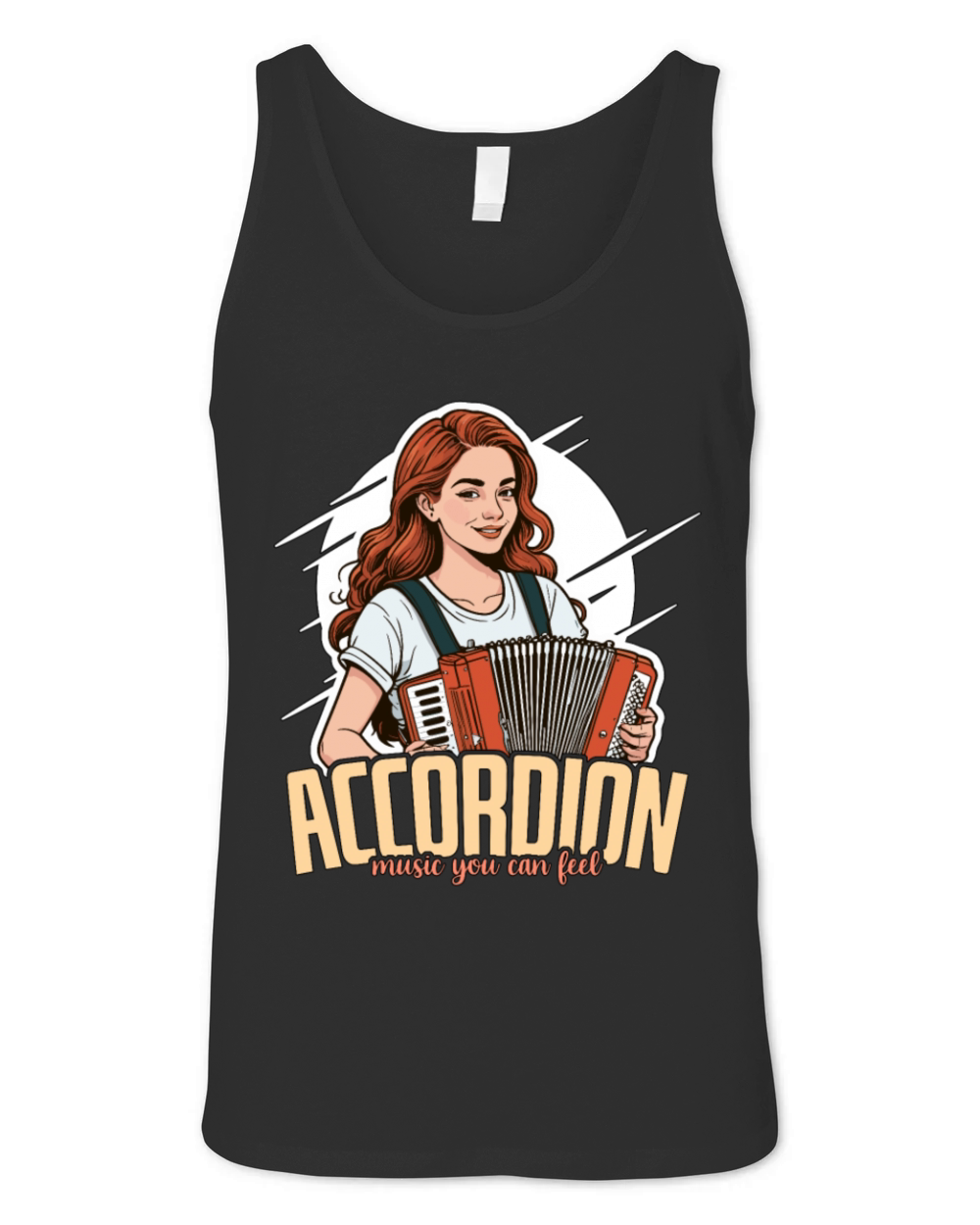 Accordion Music You Can Feel Folk Music Enthusiast Unisex Jersey Tank
