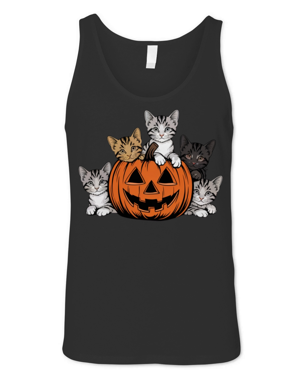Vintage 90s Cat Halloween Retro Spooky Season Unisex Jersey Tank