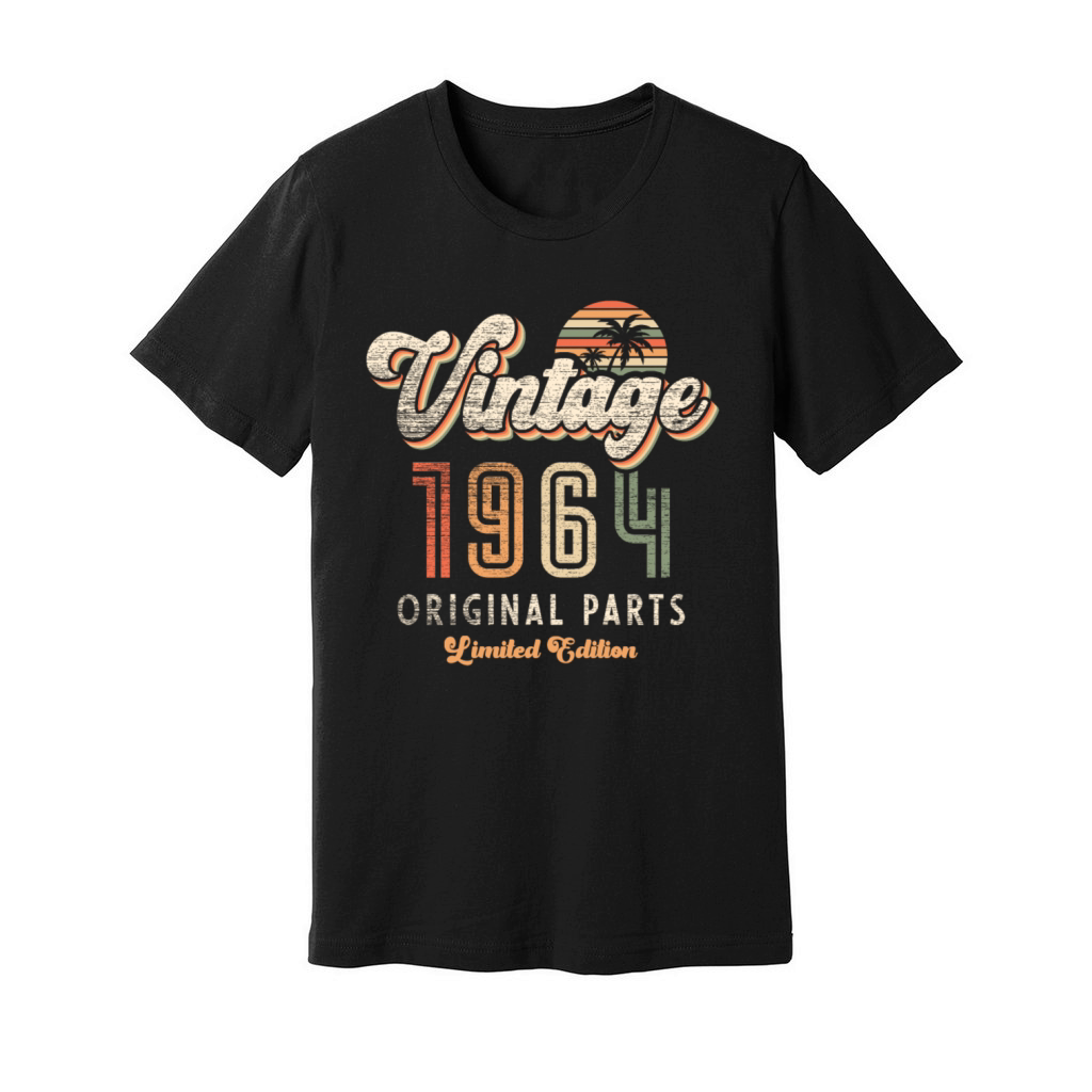 Vintage 1964 Birthday Retro Unisex Jersey Tee