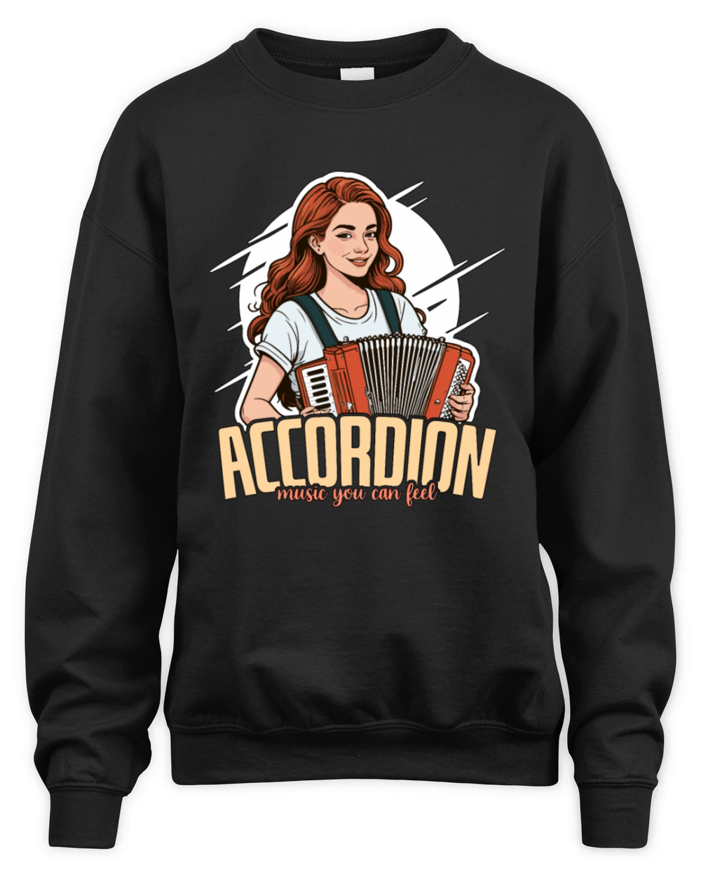 Accordion Music You Can Feel Folk Music Enthusiast Unisex Premium Crewneck Sweatshirt