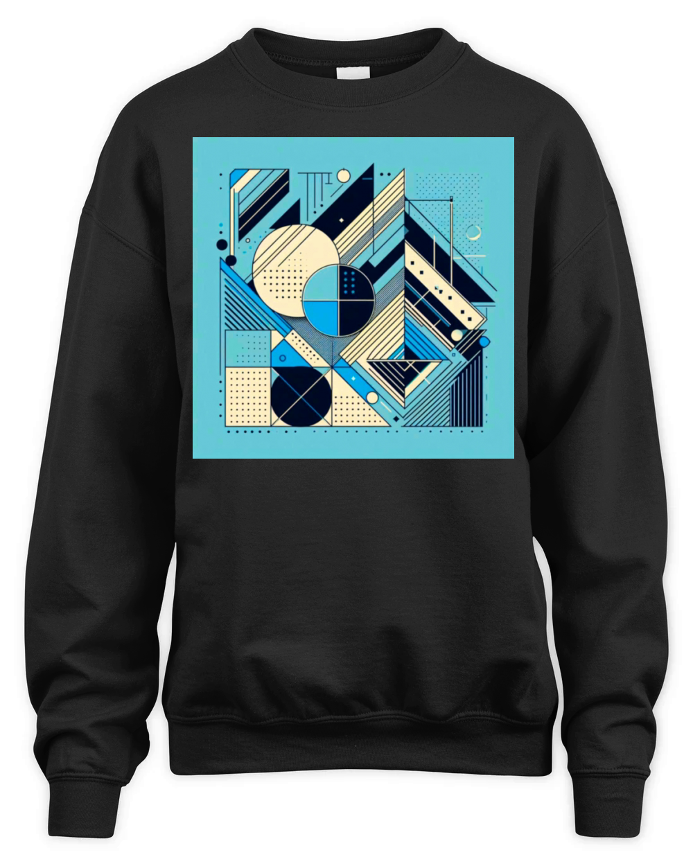 Minimalist Geometric Shapes Retro Style Unisex Premium Crewneck Sweatshirt