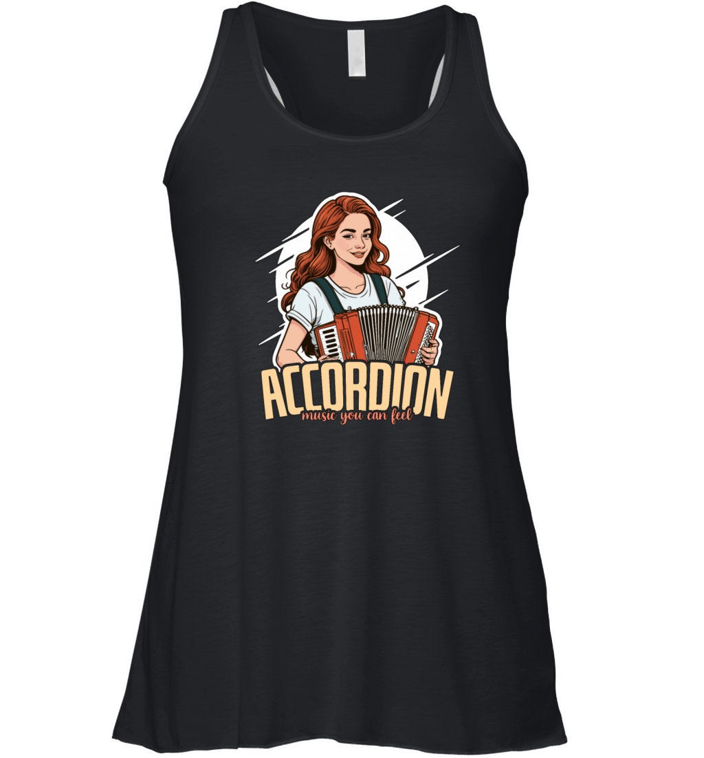 Accordion Music You Can Feel Folk Music Enthusiast Women's Flowy Tank Top
