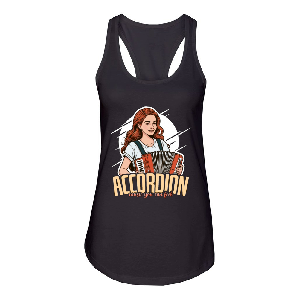 Accordion Music You Can Feel Folk Music Enthusiast Women's Racerback Tank