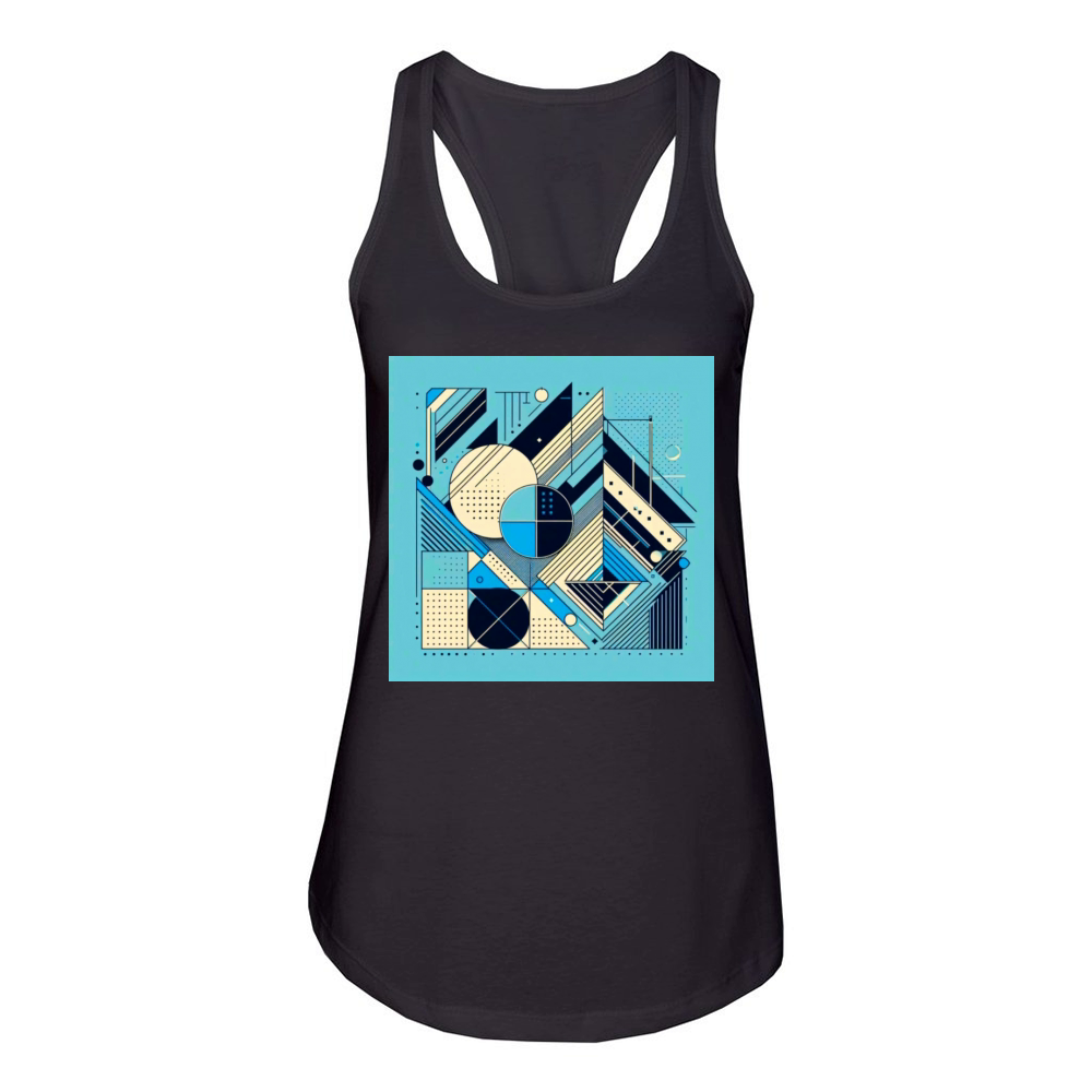 Minimalist Geometric Shapes Retro Style Women's Racerback Tank