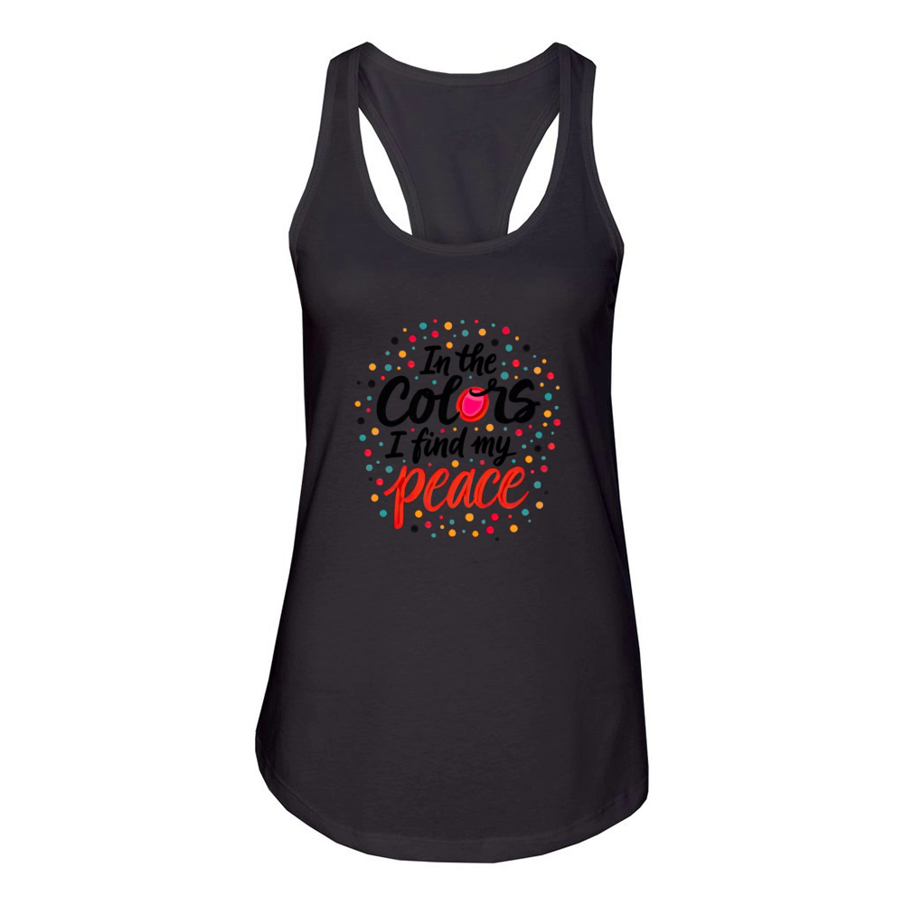 Peaceful Colors Inspirational Text Art Women's Racerback Tank