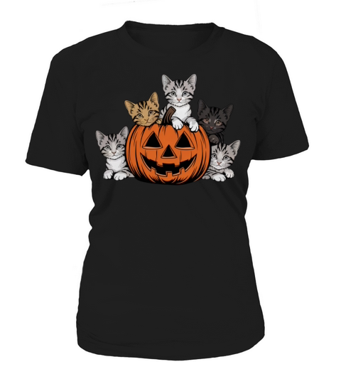 Vintage 90s Cat Halloween Retro Spooky Season Women's T-Shirt