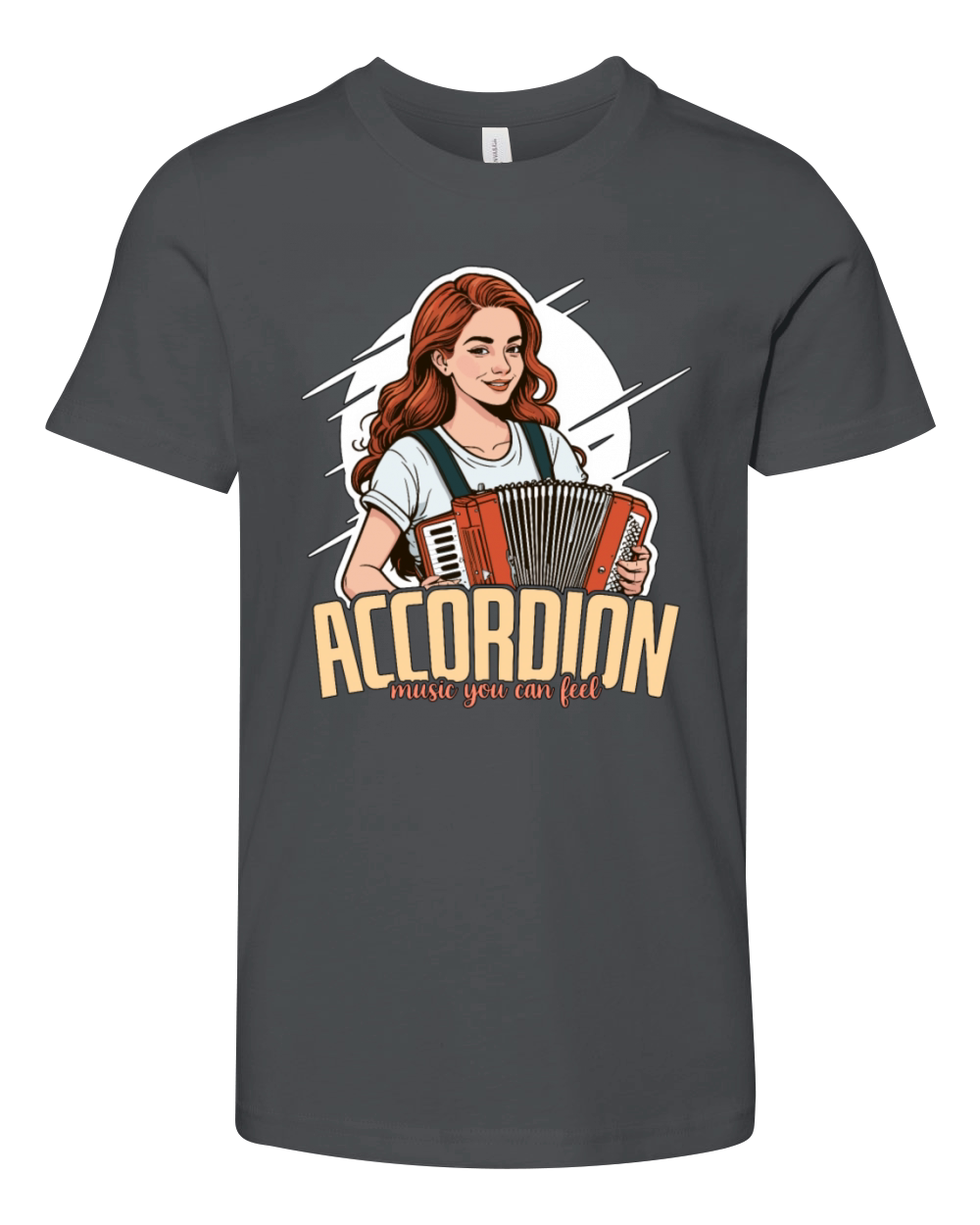 Accordion Music You Can Feel Folk Music Enthusiast Youth Unisex Jersey Tee