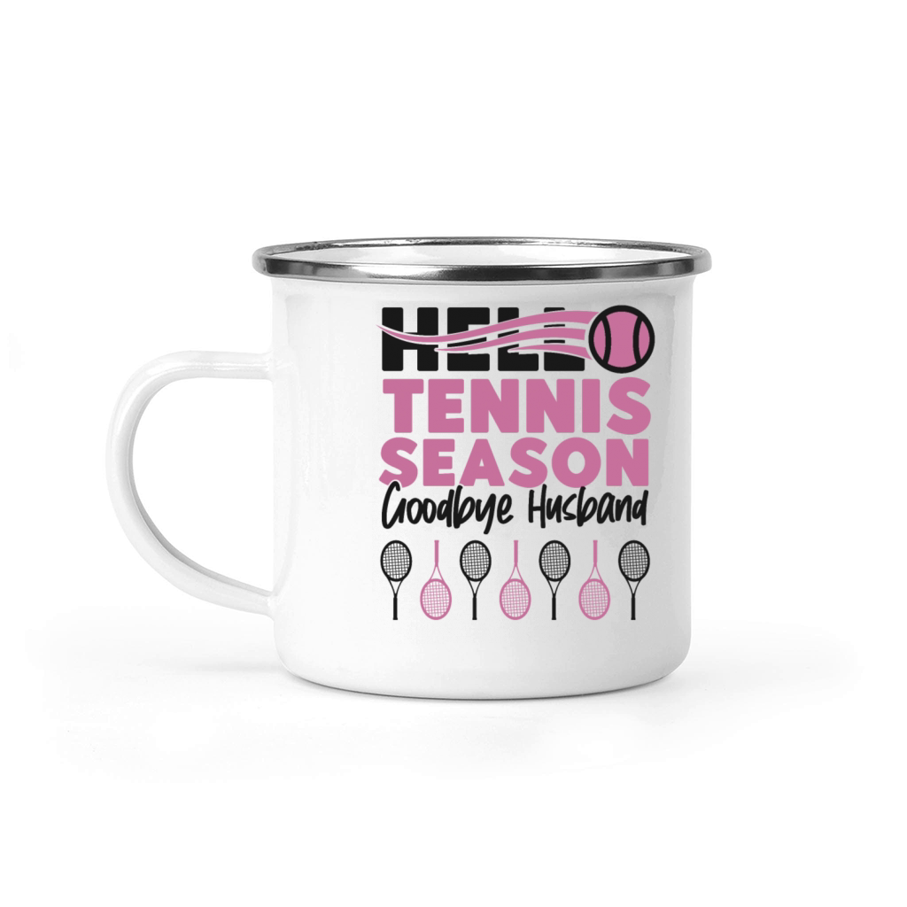 Funny Tennis Player Racket Husband Camping Mug