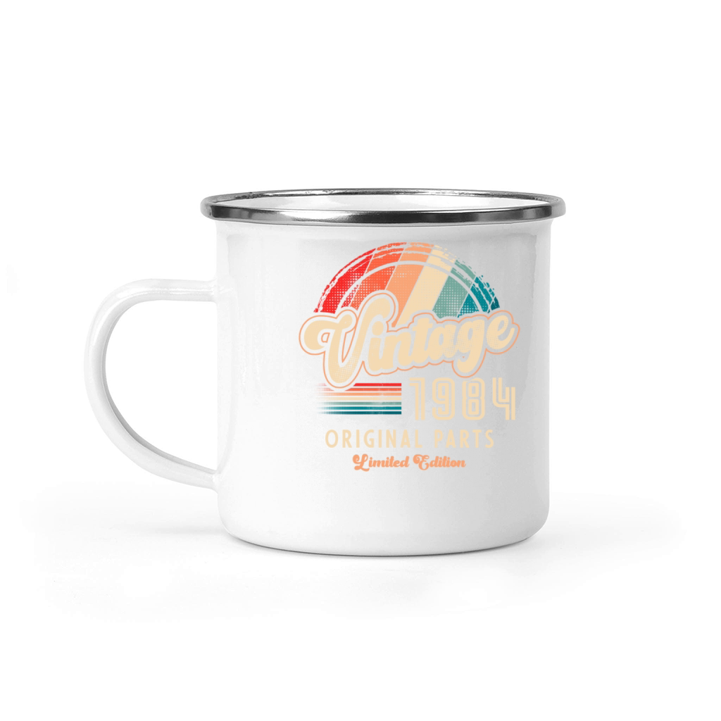 Vintage 1984 Birthday Retro Camping Mug