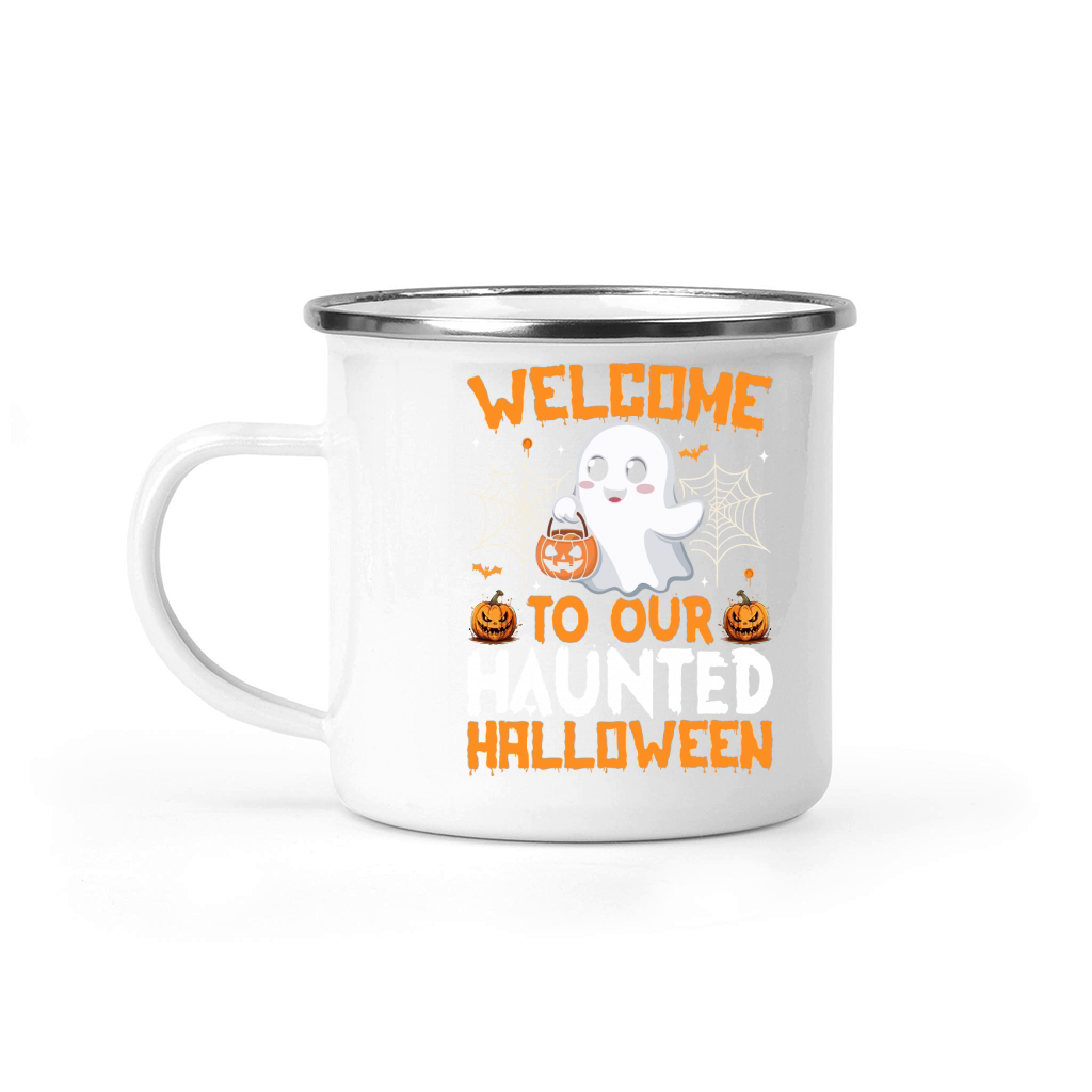 welcome to our haunted halloween Camping Mug