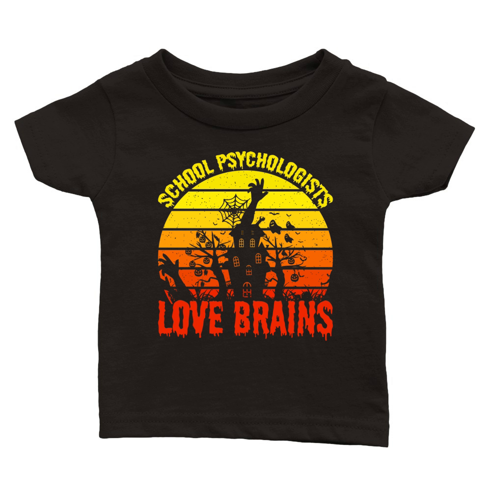 School Psychologists Love Brains 3 Classic Baby Crewneck T-shirt