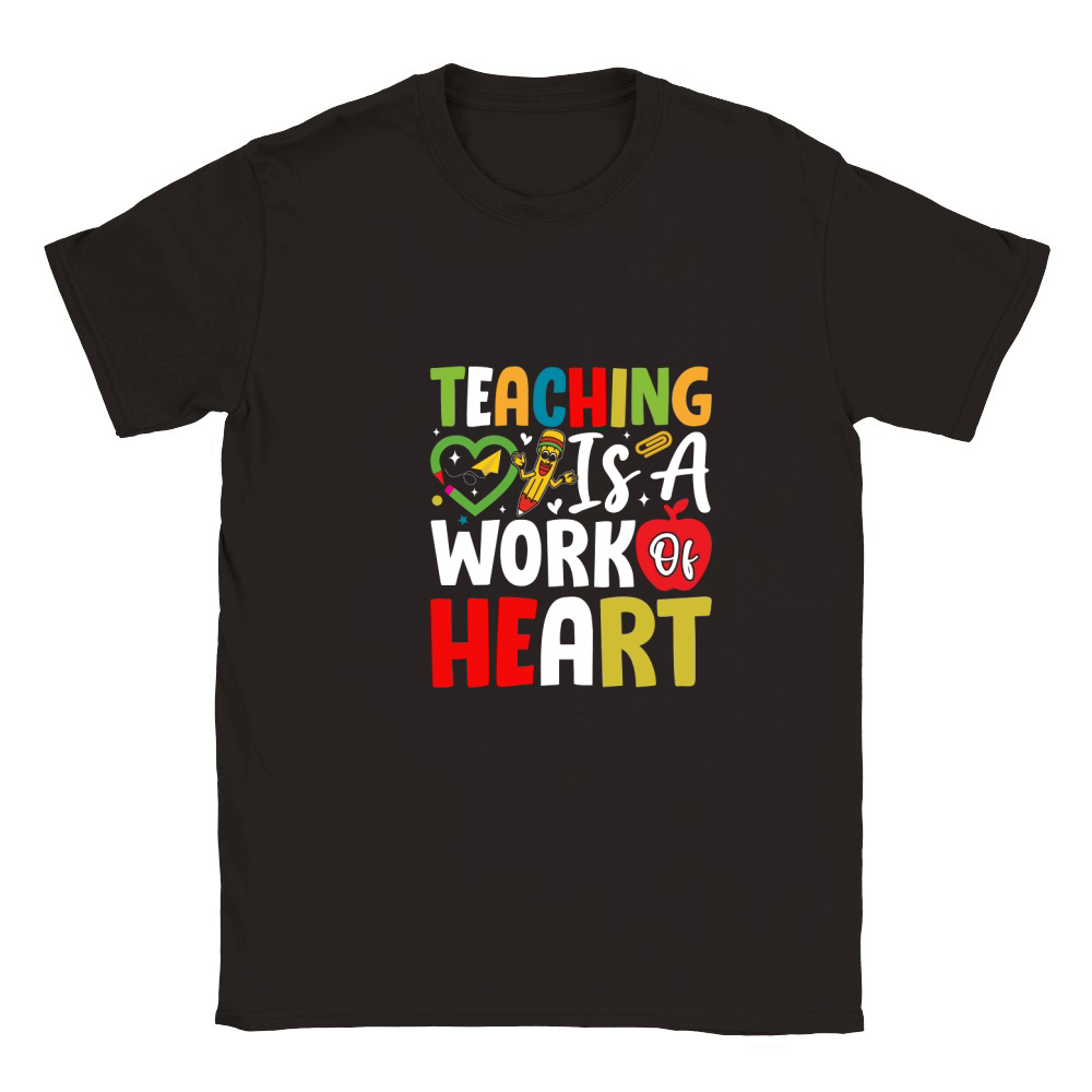 TEACHING IS A WORK OF HEART Classic Kids Crewneck T-shirt