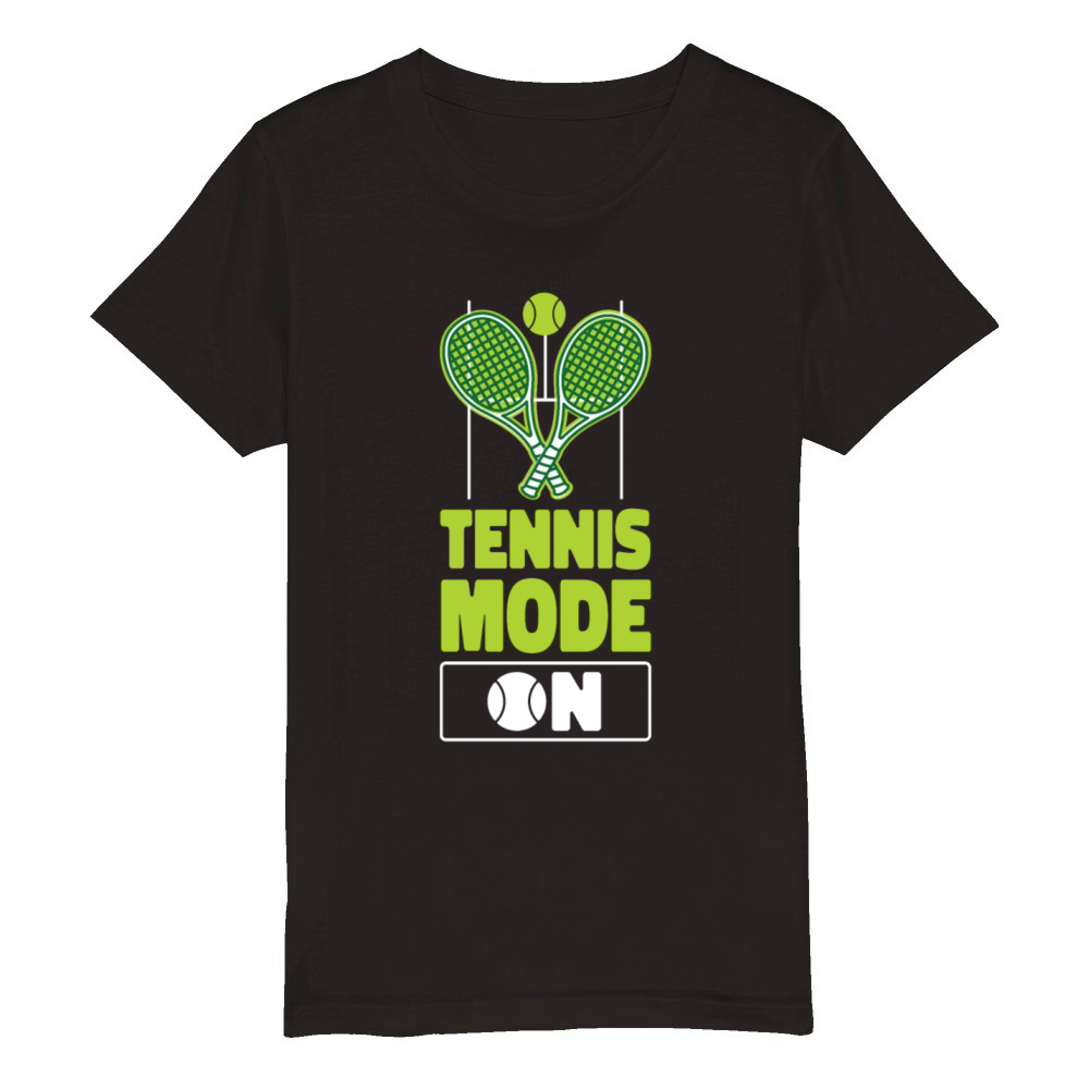 Funny Tennis Player Racket Tennis Organic Kids Crewneck T-shirt