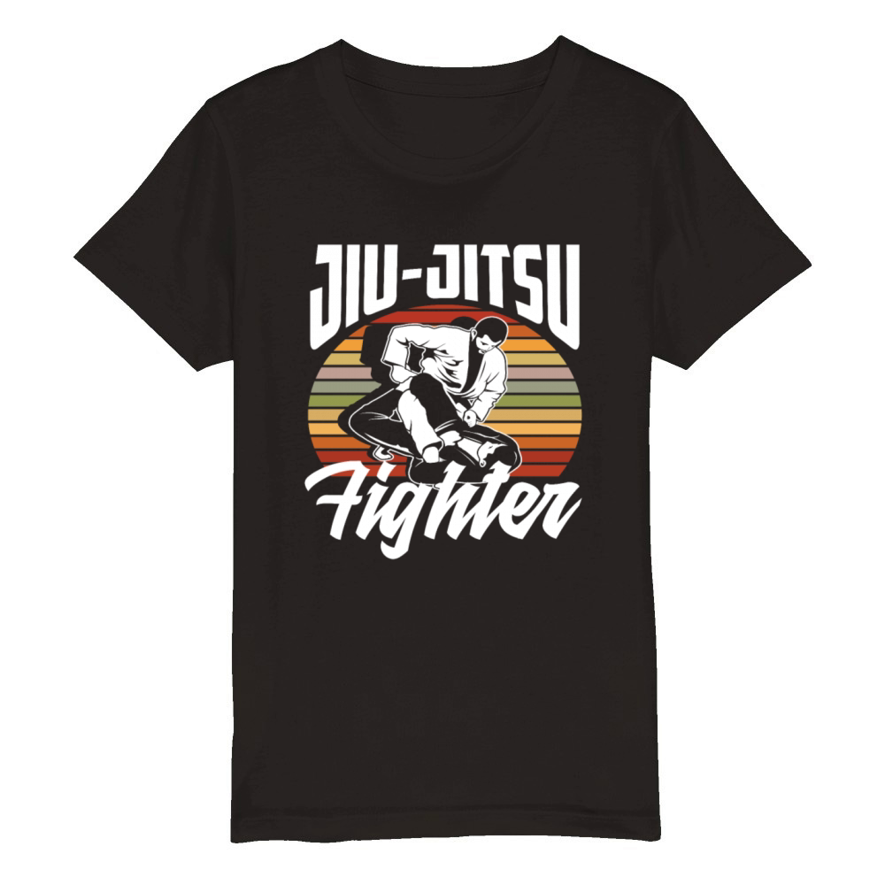 Jiu-jitsu Fighter Vintage Style Organic Kids Crewneck T-shirt