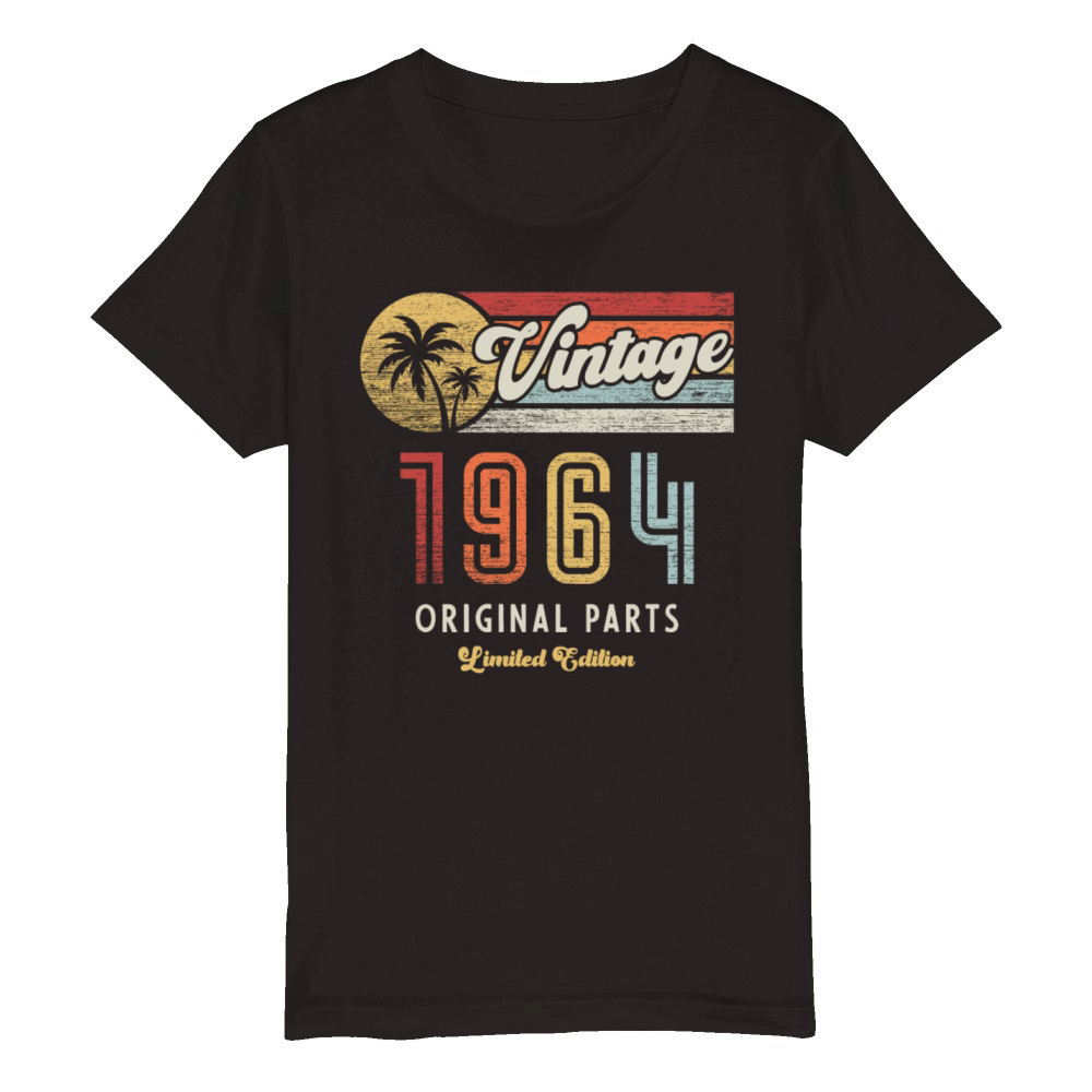 Vintage 1964 Birthday Retro Organic Kids Crewneck T-shirt