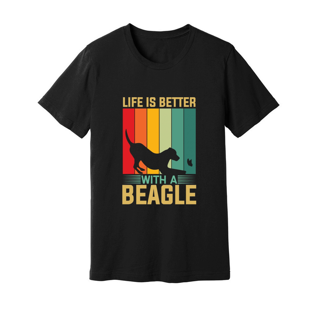 Life is better with a beagle 02 Unisex Jersey Tee