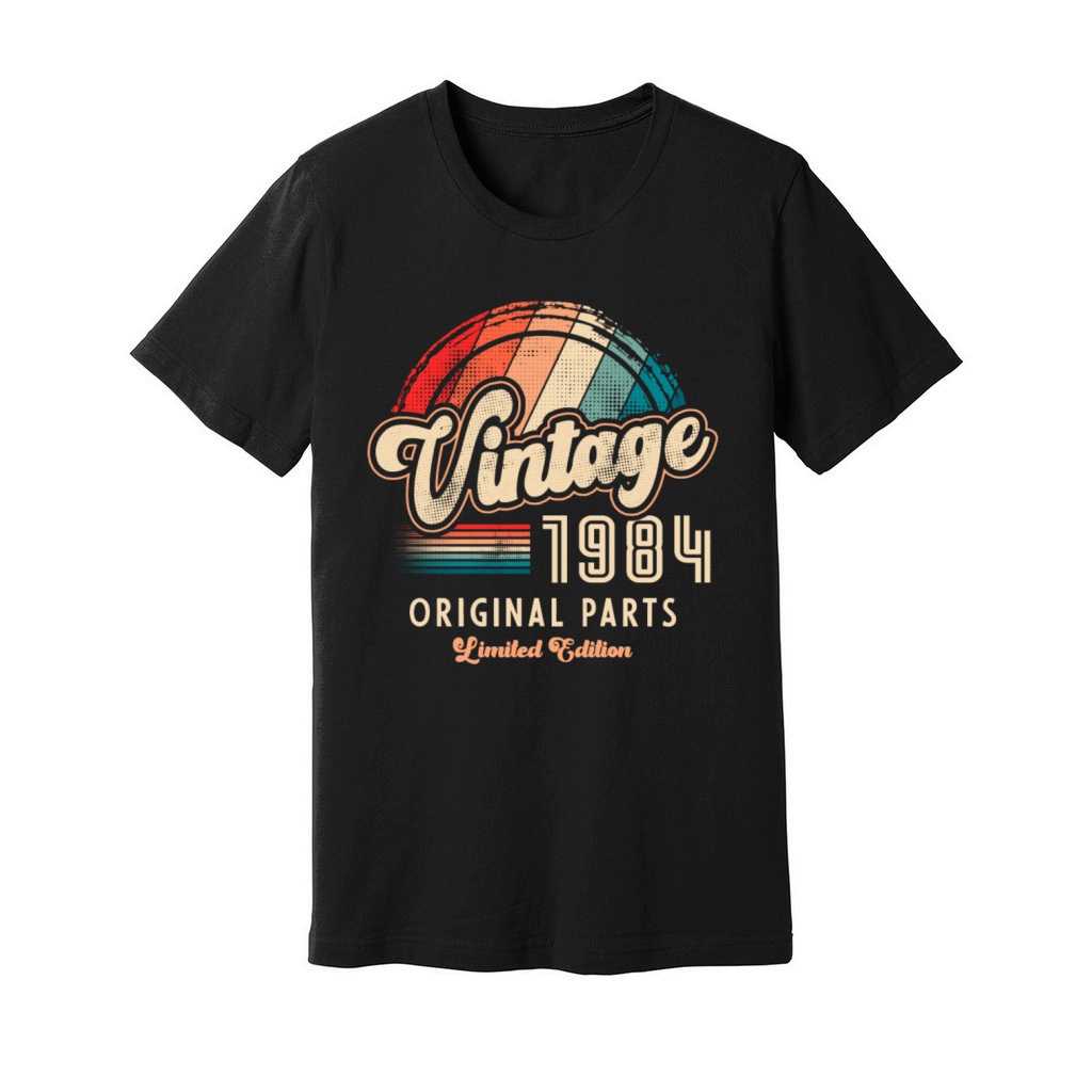Vintage 1984 Birthday Retro Unisex Jersey Tee