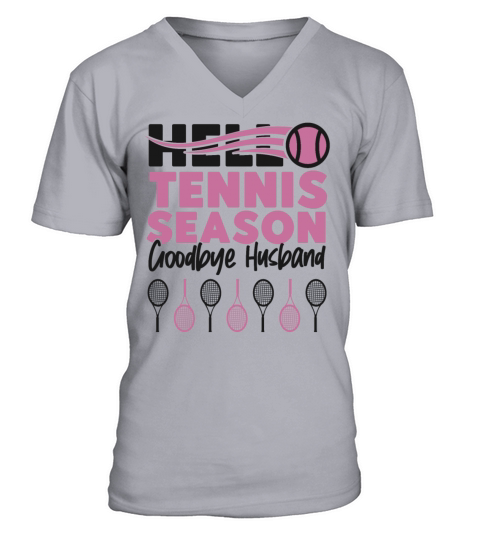 Funny Tennis Player Racket Husband V-Neck T-shirt