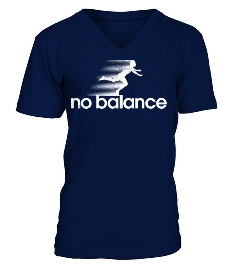 No Balance White Retro Funny Running V-Neck T-shirt
