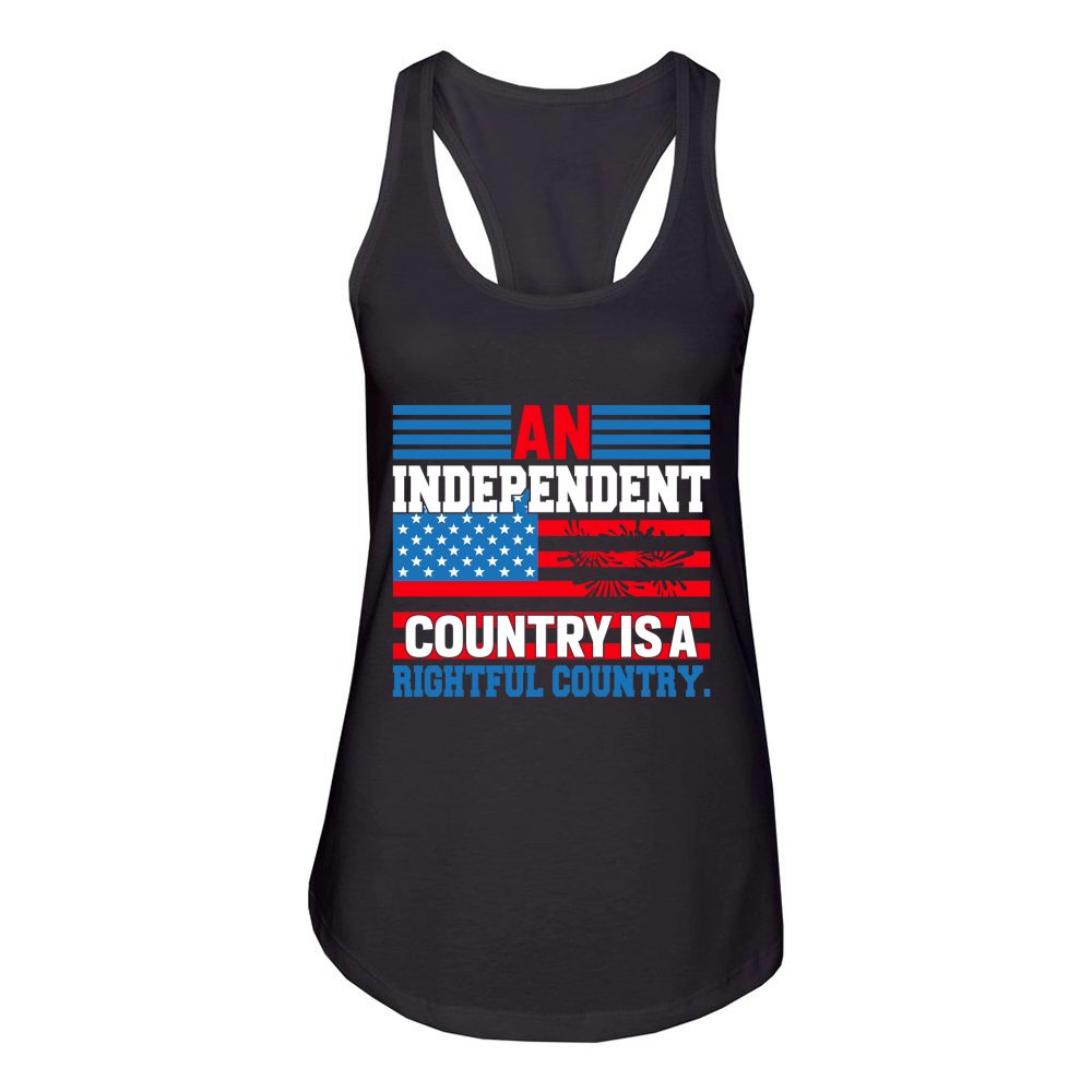 An independent country is a rightful country 02 Women's Racerback Tank
