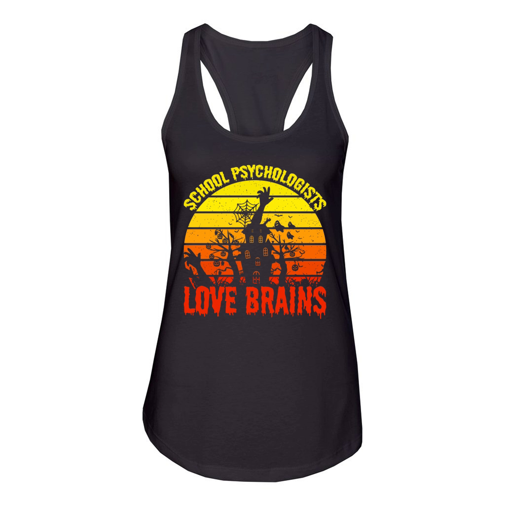 School Psychologists Love Brains 3 Women's Racerback Tank