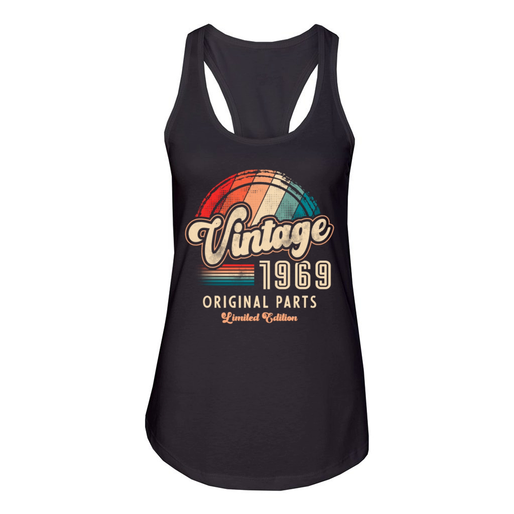 Vintage 1969 Birthday Retro Women's Racerback Tank